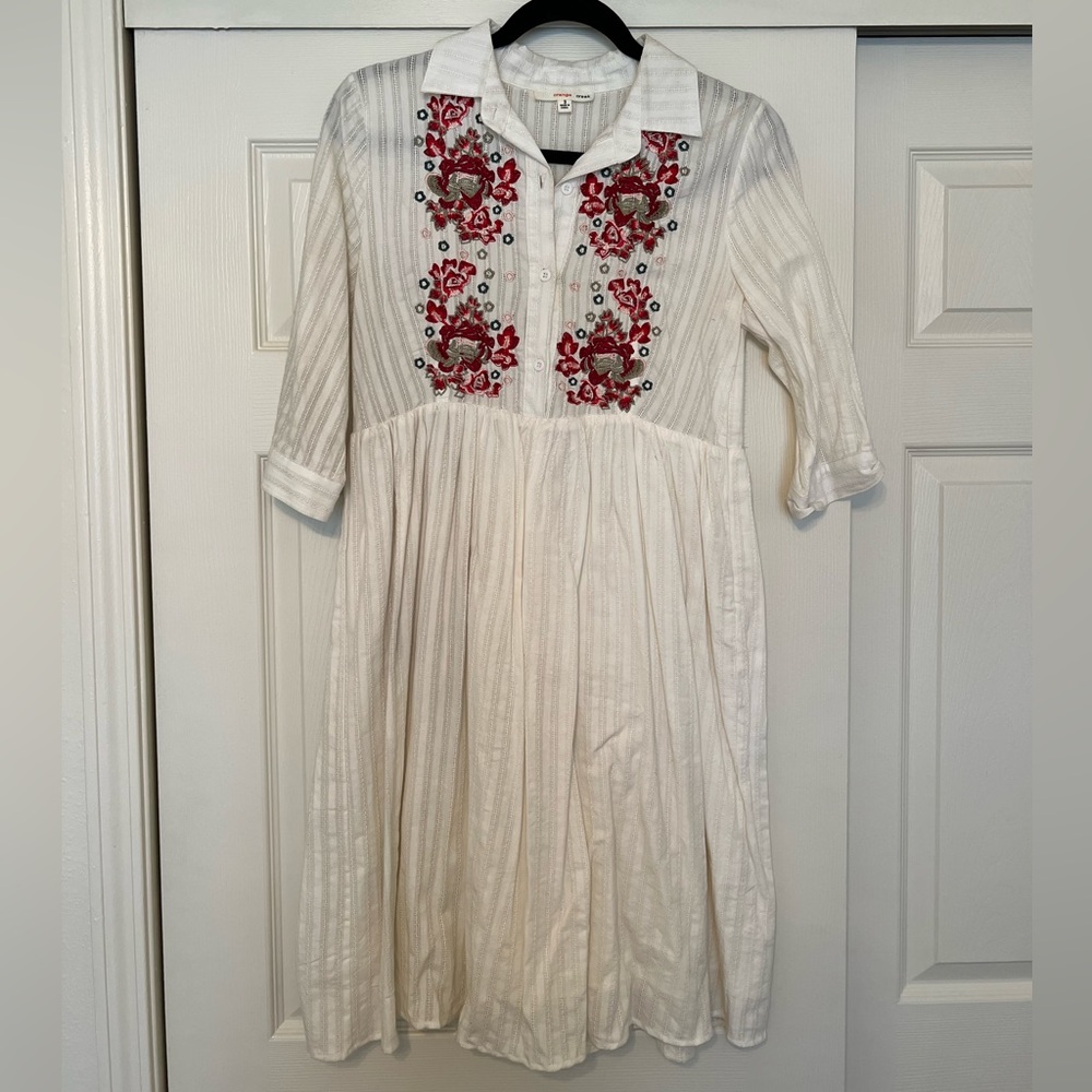 Orange Creek Embroidered Midi Dress (White) - Small